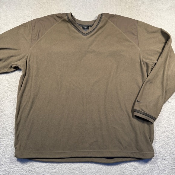 Vintage Y2K Nike Golf Therma-FIT Pullover Fleece V-Neck Long‎ Sleeve Top XL - Picture 1 of 7